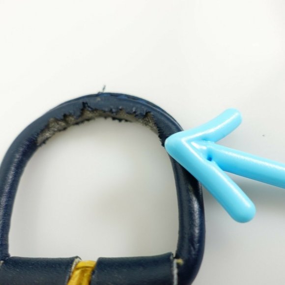 Belt Men's Leather Blue Braided‎ Cloth Fabric LARGE Formal Party D-Ring Buckle - Picture 8 of 11